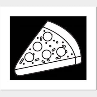White Slice Cute Pizza Icon Posters and Art